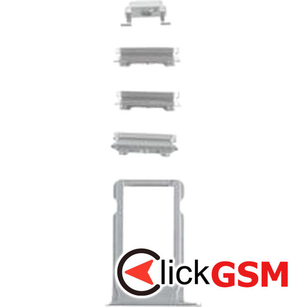 Piesa Suport Sim Cu Buton Pornire Si Butoane Volum Silver Apple Iphone 6s 53wr