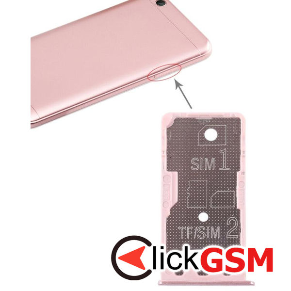 Piesa Suport Sim Cu Suport Card Auriu Xiaomi Redmi 5a 1z67