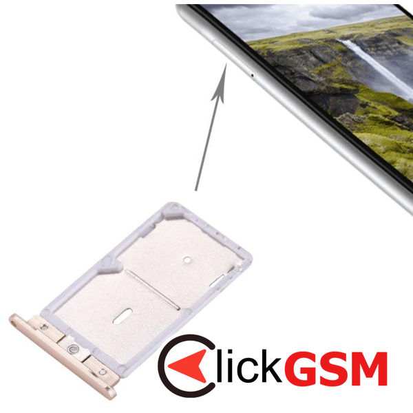 Piesa Suport Sim Cu Suport Card Auriu Xiaomi Redmi Note 3 1z4u