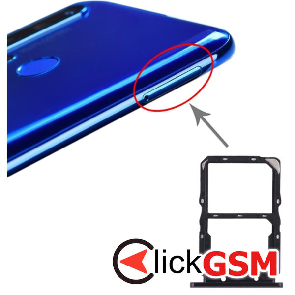 Piesa Suport Sim Cu Suport Card Black Huawei Nova 5 2dw9