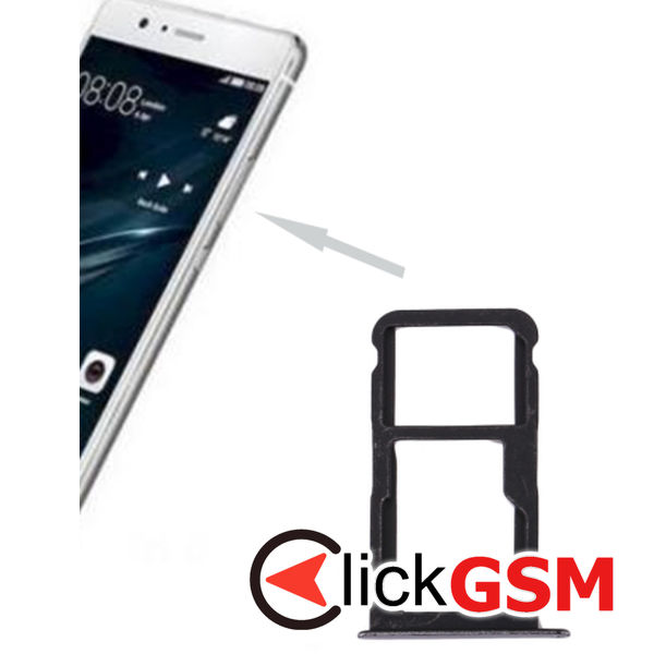 Piesa Piesa Suport Sim Cu Suport Card Black Huawei P10 Lite 2aod