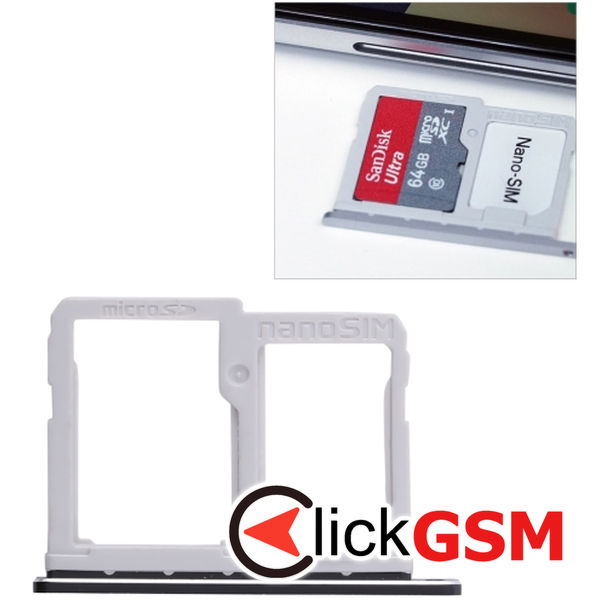 Piesa Suport Sim Cu Suport Card Black Lg Q6 26sr