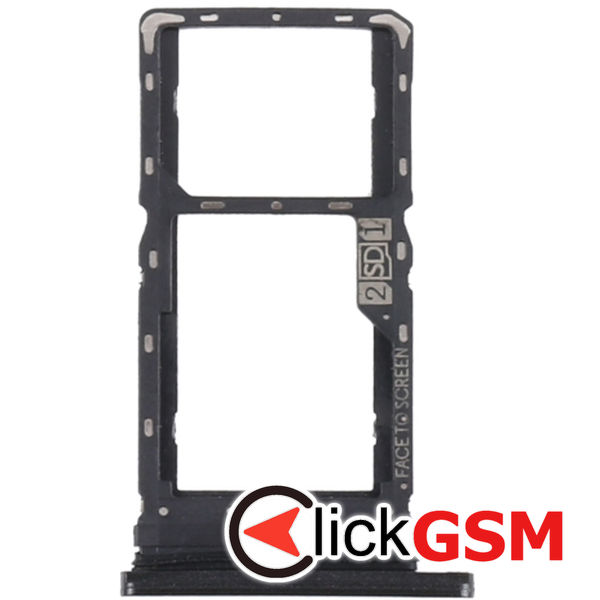 Piesa Suport Sim Cu Suport Card Black Motorola Moto G8 Play 22nf