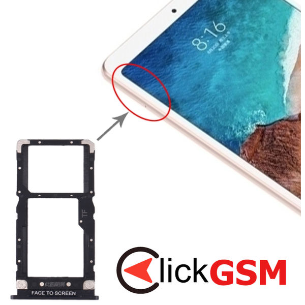 Piesa Piesa Suport Sim Cu Suport Card Black Xiaomi Mi Pad 4 1z49