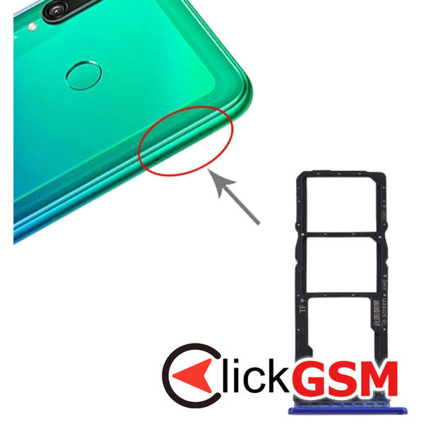 Piesa Suport Sim Cu Suport Card Blue Huawei Y7p 24np