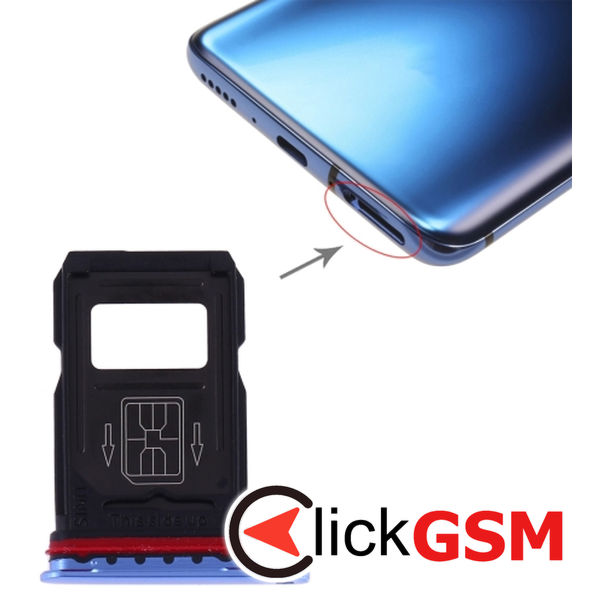 Piesa Piesa Suport Sim Cu Suport Card Blue Oneplus 7 Pro 221v