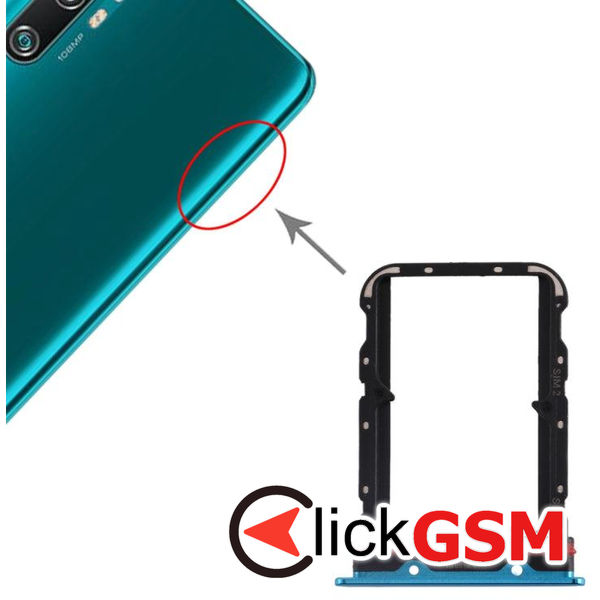 Piesa Suport Sim Cu Suport Card Blue Xiaomi Mi Cc9 Pro 1z0c