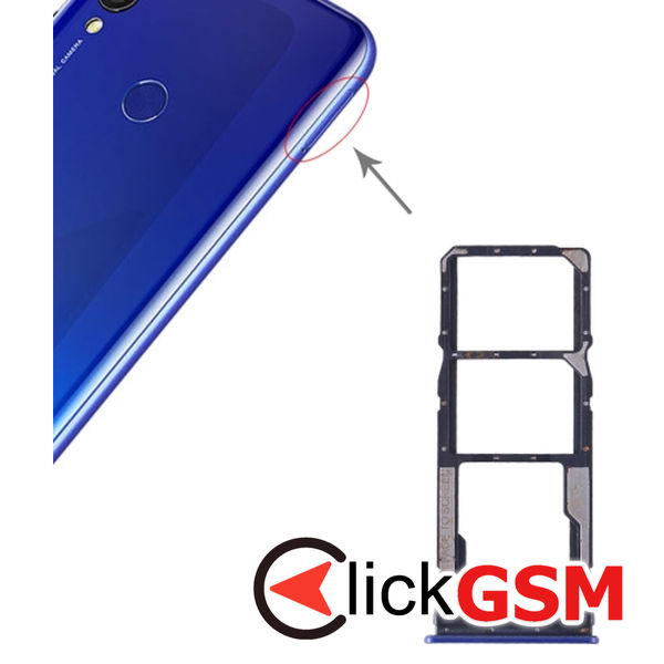 Piesa Suport Sim Cu Suport Card Blue Xiaomi Redmi 7 1z43