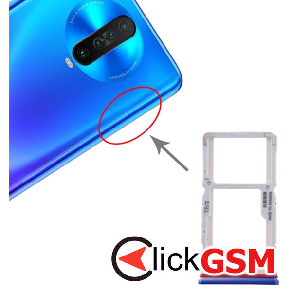 Piesa Piesa Suport Sim Cu Suport Card Blue Xiaomi Redmi K30 1z3v