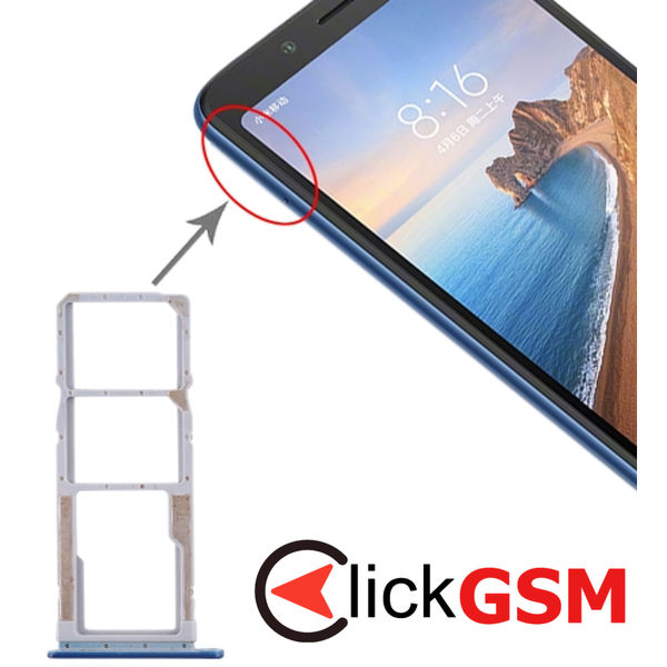 Piesa Piesa Suport Sim Cu Suport Card Dark Blue Xiaomi Redmi 7a 1z3i