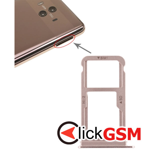 Piesa Piesa Suport Sim Cu Suport Card Gold Huawei Mate 10 2duw