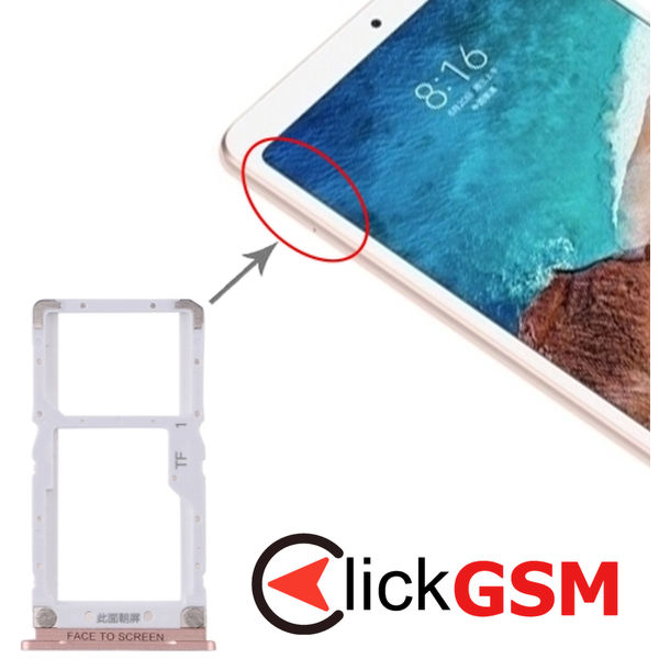 Piesa Suport Sim Cu Suport Card Gold Xiaomi Mi Pad 4 1z48