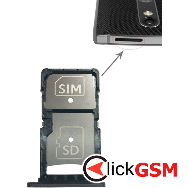 Piesa Suport Sim Cu Suport Card Grey Motorola Droid Turbo 2 22ns