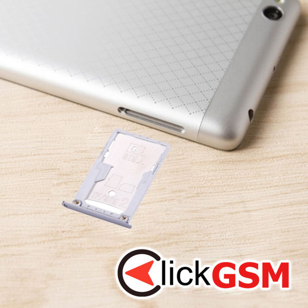 Piesa Suport Sim Cu Suport Card Grey Xiaomi Redmi 3 1z54