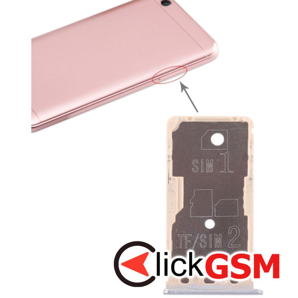 Piesa Suport Sim Cu Suport Card Grey Xiaomi Redmi 5a 1z68