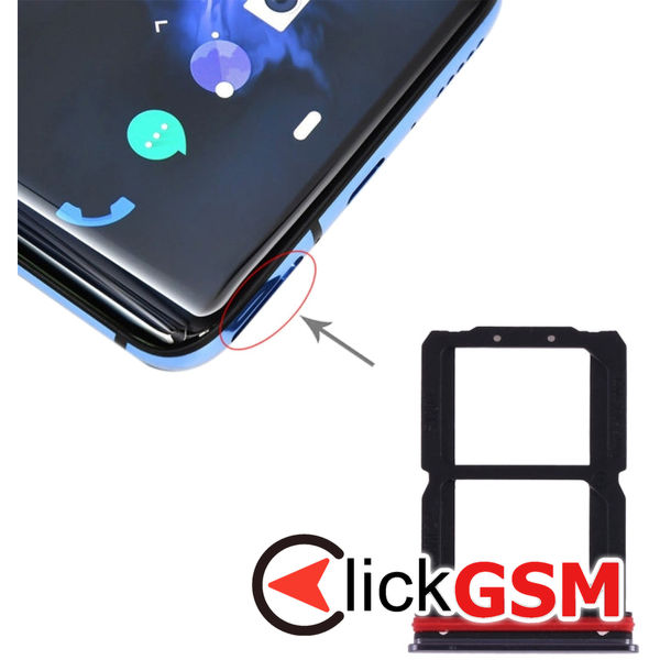 Piesa Suport Sim Cu Suport Card Gri Oneplus 7 221q