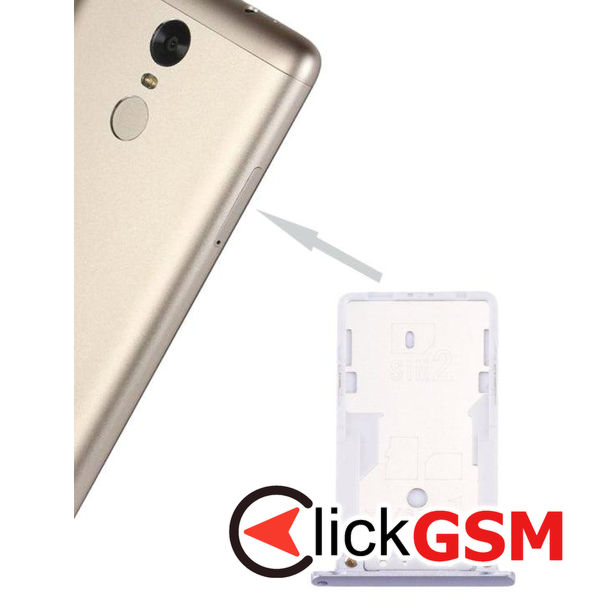 Piesa Suport Sim Cu Suport Card Gri Xiaomi Redmi Note 3 1z4b