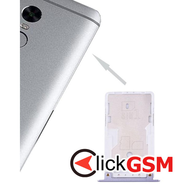 Piesa Piesa Suport Sim Cu Suport Card Gri Xiaomi Redmi Note 4x 1z4i