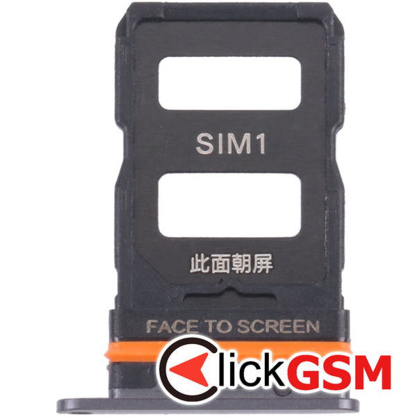 Piesa Suport Sim Cu Suport Card Negru Xiaomi 12 2vrv