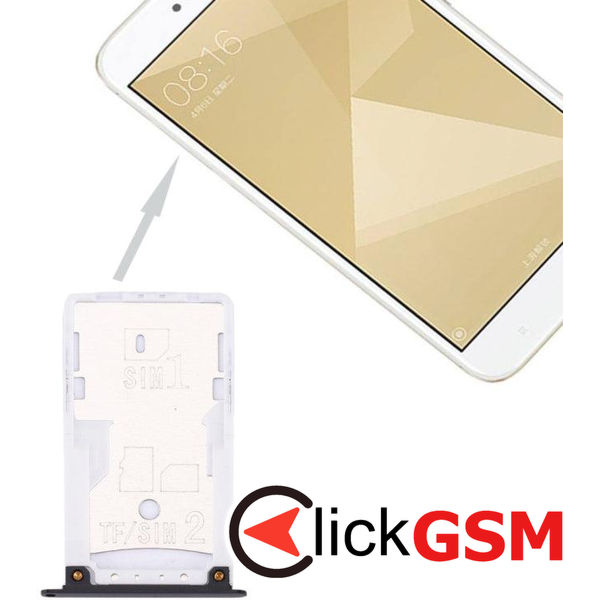 Piesa Suport Sim Cu Suport Card Negru Xiaomi Redmi 4x 1z4w