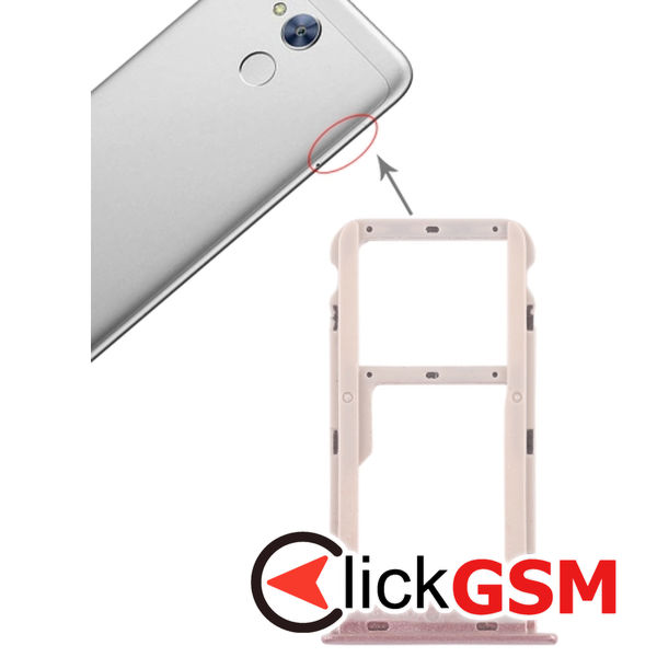 Piesa Piesa Suport Sim Cu Suport Card Pink Honor 6a 2e8u