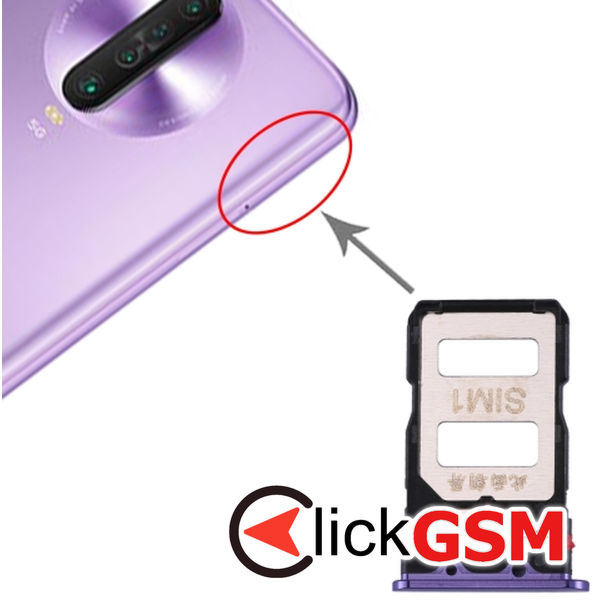 Piesa Suport Sim Cu Suport Card Purple Xiaomi Redmi K30 Pro 1z0e