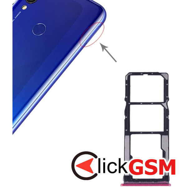 Piesa Suport Sim Cu Suport Card Red Xiaomi Redmi 7 1z41