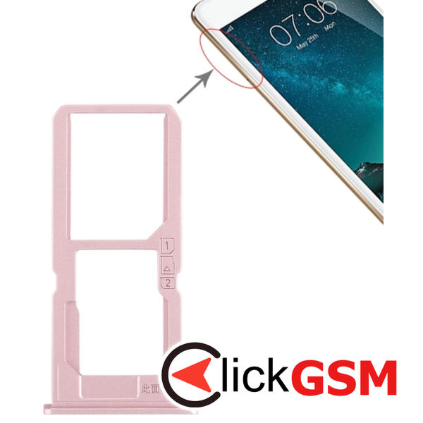 Piesa Suport Sim Cu Suport Card Rose Gold Vivo V3max 1zv2