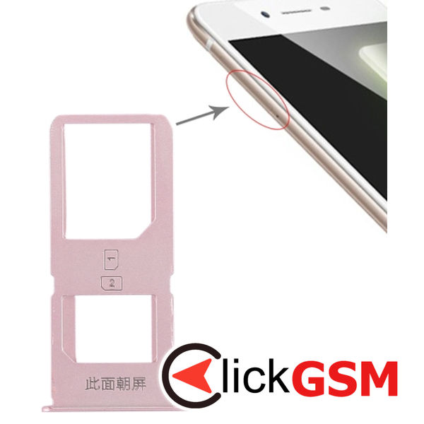 Piesa Suport Sim Cu Suport Card Rose Gold Vivo X6s Plus 1zy2