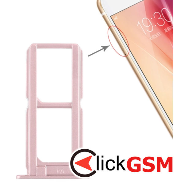 Piesa Piesa Suport Sim Cu Suport Card Rose Gold Vivo X7 1zxw