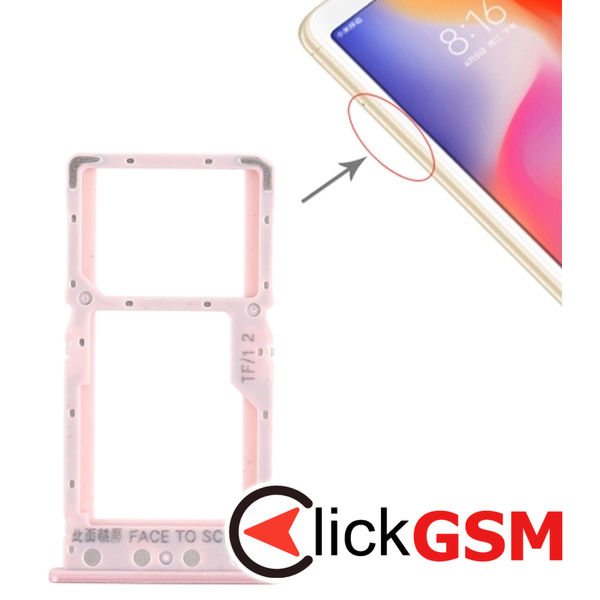 Piesa Suport Sim Cu Suport Card Rose Gold Xiaomi Redmi 6 1z1s