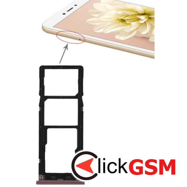 Piesa Suport Sim Cu Suport Card Rose Gold Xiaomi Redmi Note 5a 1z6h