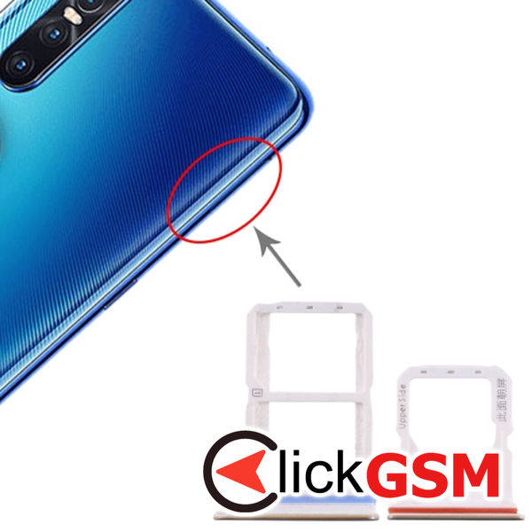 Piesa Piesa Suport Sim Cu Suport Card Silver Vivo S1 Pro 1zwj