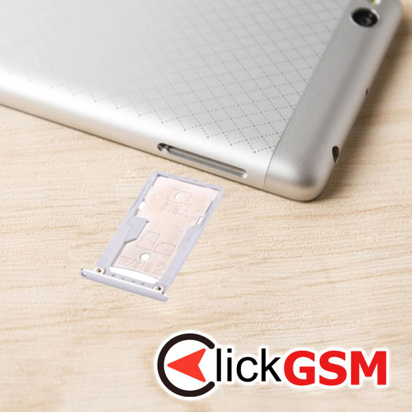 Piesa Suport Sim Cu Suport Card Silver Xiaomi Redmi 3 1z55