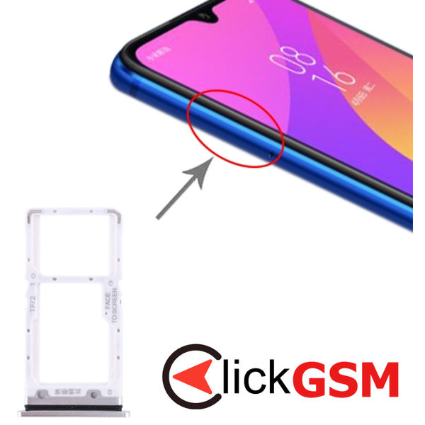 Piesa Suport Sim Cu Suport Card Xiaomi Mi Cc9 1z22