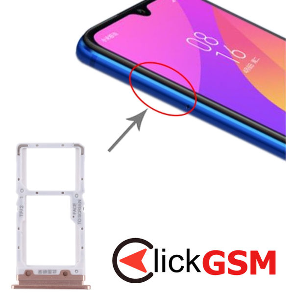 Piesa Suport Sim Cu Suport Card Xiaomi Mi Cc9 1z2g