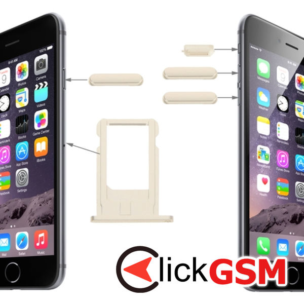 Piesa Suport Sim Light Gold Apple Iphone 6 4fg8