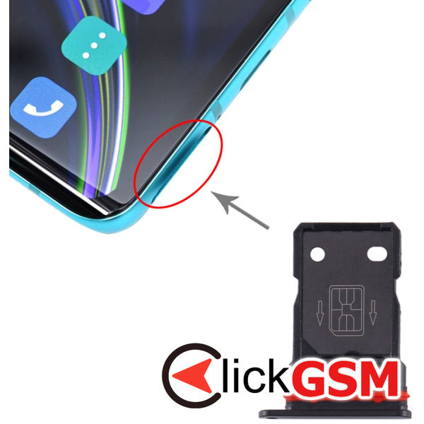 Piesa Piesa Suport Sim Negru Oneplus 8 2224