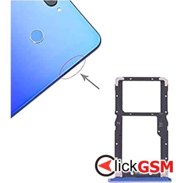 Piesa Piesa Suport Sim Negru Xiaomi Mi 8 Lite Ubb