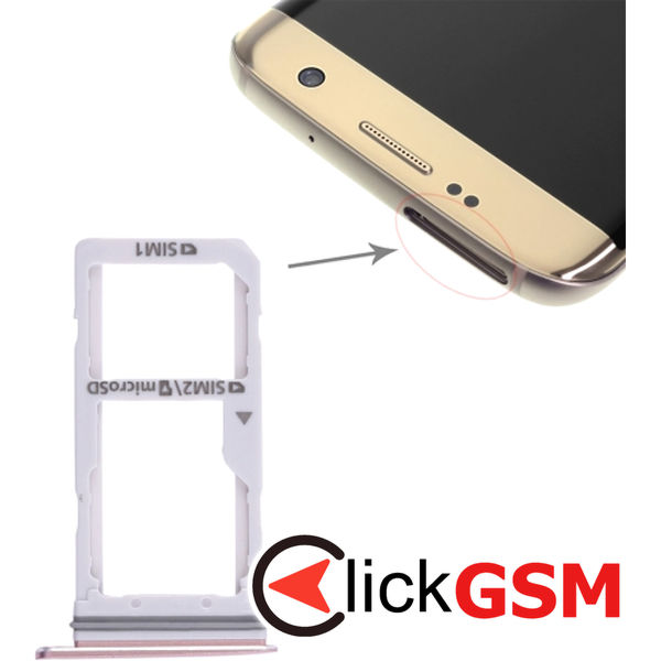 Piesa Suport Sim Pink Samsung Galaxy S7 Edge 4d5r