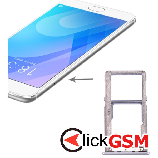 Piesa Suport Sim Silver Meizu M6 Note 24u2