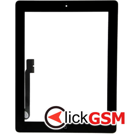 Touchscreen Digitizer Apple iPad 3 A1430 A1416 cu buton home si adeziv Negru Geam Sticla Tableta
