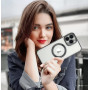 Husa Luxury MagSafe compatibila cu iPhone 14 Plus, Full protection, Margini colorate, Negru
