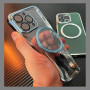 Husa Luxury MagSafe compatibila cu iPhone 14 Pro Max, Full protection, Margini colorate, Negru