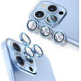 Sticla de protectie camere cu cadru din aluminiu pentru iPhone 14, Albastru