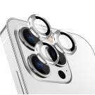 Sticla de protectie camere cu cadru din aluminiu pentru iPhone 14 Plus, Argintiu
