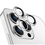 Sticla de protectie camere cu cadru din aluminiu pentru iPhone 14 Pro, Argintiu