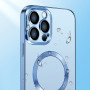 Husa Luxury MagSafe compatibila cu iPhone 12, Full protection, Margini colorate, Sierra Blue