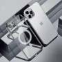 Husa Luxury MagSafe compatibila cu iPhone 13 Pro, Full protection, Margini colorate, Argintiu
