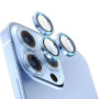 Sticla de protectie camere cu cadru din aluminiu pentru iPhone 11, Albastru